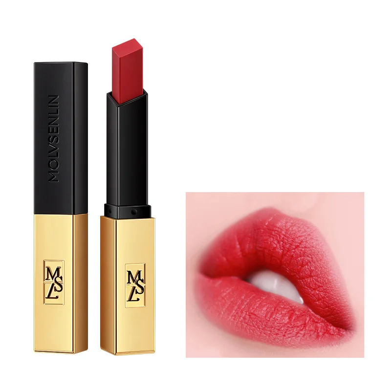 

Matte Lipstick Small Gold Bars Lipstick Silky Touch Waterproof Long Lasting 6 colors2019 version Suitable for all skin types