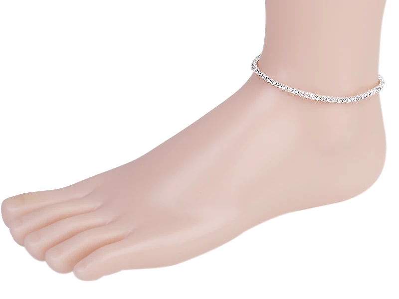 Elastic Silver Rhinestone Crystal Diamante Anklet Ankle Bracelet Beach Weddingin Anklets from