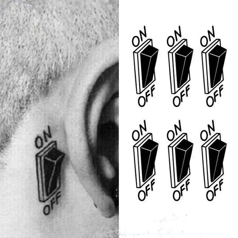

2017 Sale Hot Sale 3d Button Design Switch Sticker Temporary Tattoo Waterproof Fake Men Women Ears Custom Stereoscopic