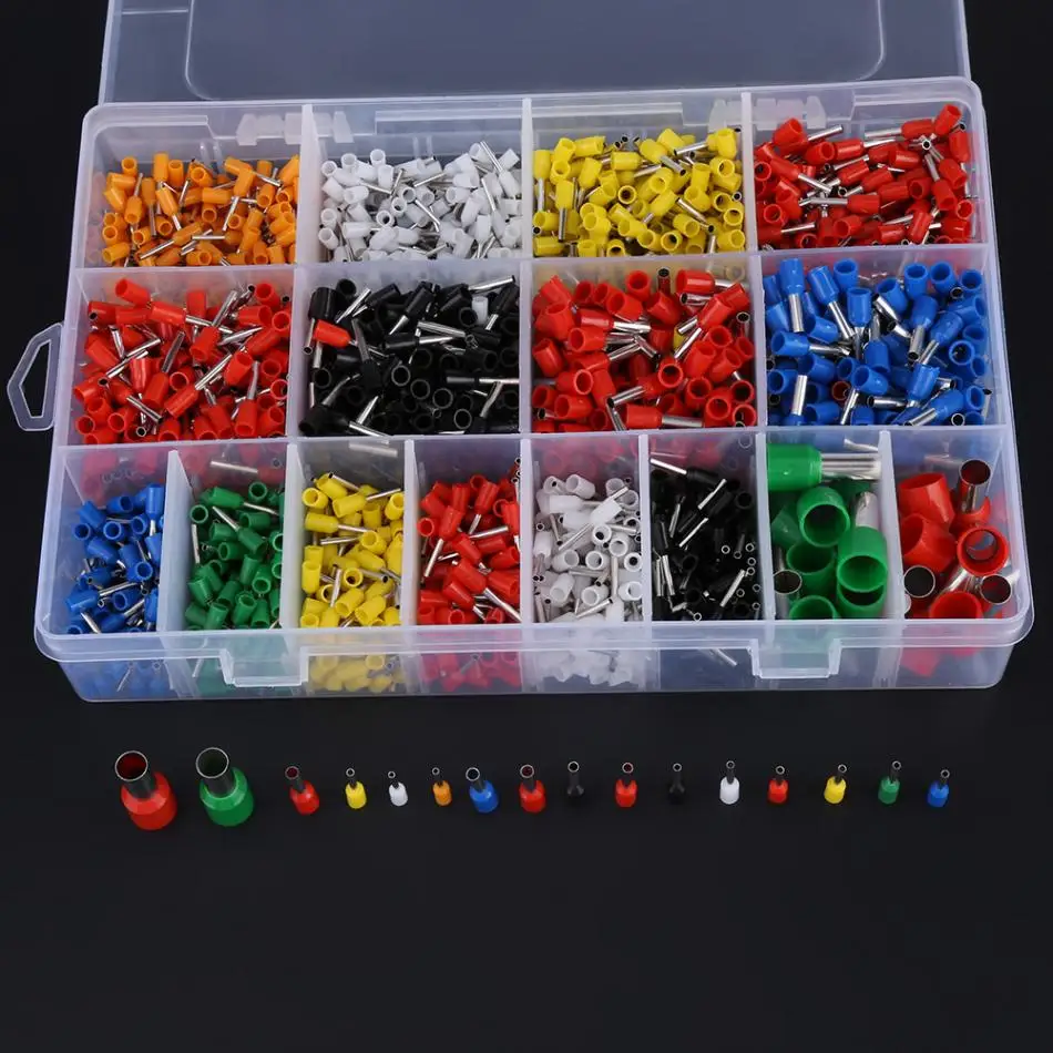 

2120pcs Crimp Terminal Wire Copper Crimp Connector Insulated End Terminal 22AWG-5AWG Wire Connector Terminal Connector Wholesale