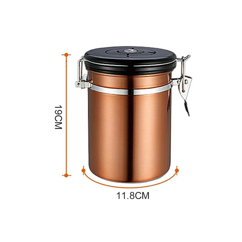 Sealed Coffee Bean Cans Stainless steel sealed tank with exhaust valve tea pot Can Be Used With Silver Exhaust Valve Sealed tank (4)