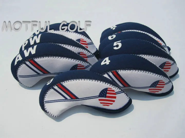 Neoprene Golf Iron Headcover irons set two tones Head Cover with USA