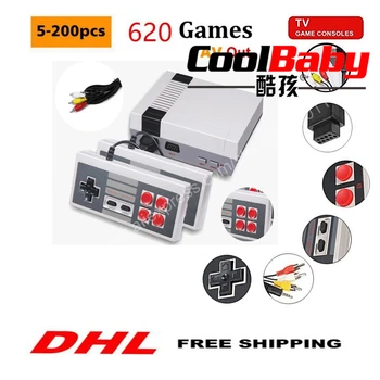 

5-200pcs AV Out Retro Classic Mini Console 620 Classic Games Buit-in two controllers dual Gamepad for 4K TV PAL and NTSC