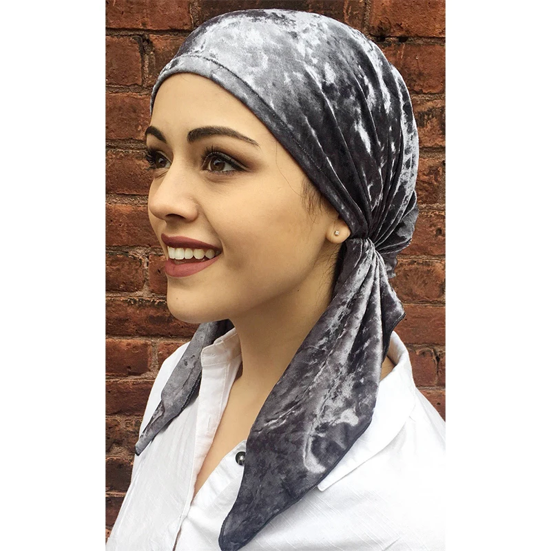 fashion women velvet Durags Pre Tied Fitted Turban Head Scarves Durag