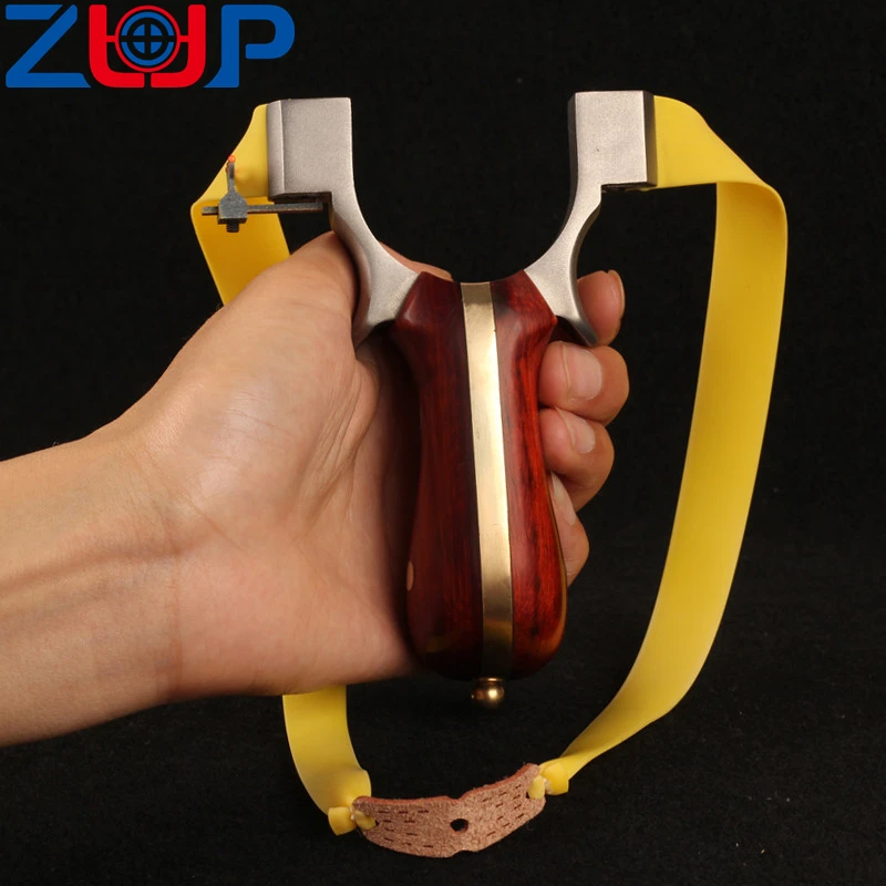 

Titanium alloy TTF slingshot outdoor competitive hunting Game shooting TTF slingshot flat rubber band new rosewood handle