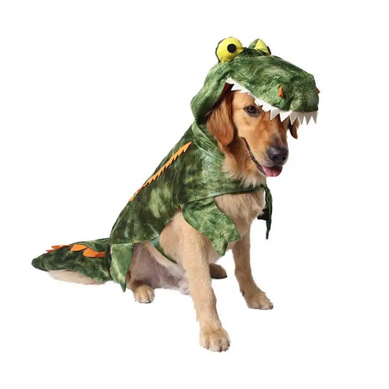 

New Pet Dog Crocodile Cosplay Costume Warm Wool Winter Dog Cat Clothes Jacket Jumpsuit Coat Golden Retriever Plus Size XS-3XL