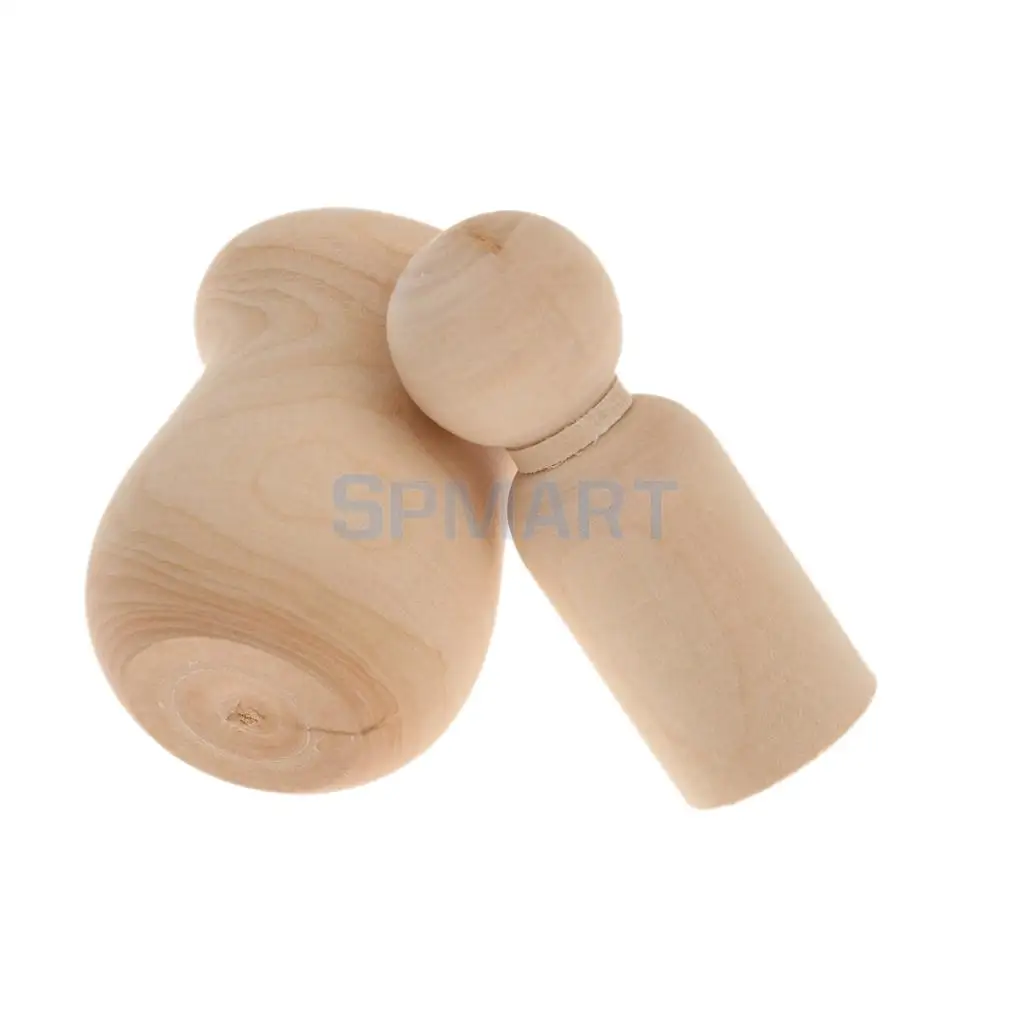 Wooden Peg People Family Bride Groom Nesting Dolls Birthday Cake Party Famiy Activity DIY Craft Toys Children Friends Gift