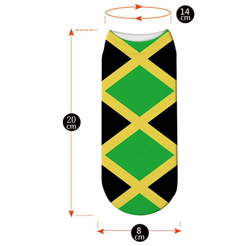 Носки с 3D принтом в виде американского, бразильского, канадского флага; женские хлопковые короткие забавные носки высокого качества; тапочки; носки унисекс; 5ZJQ-ZAS10