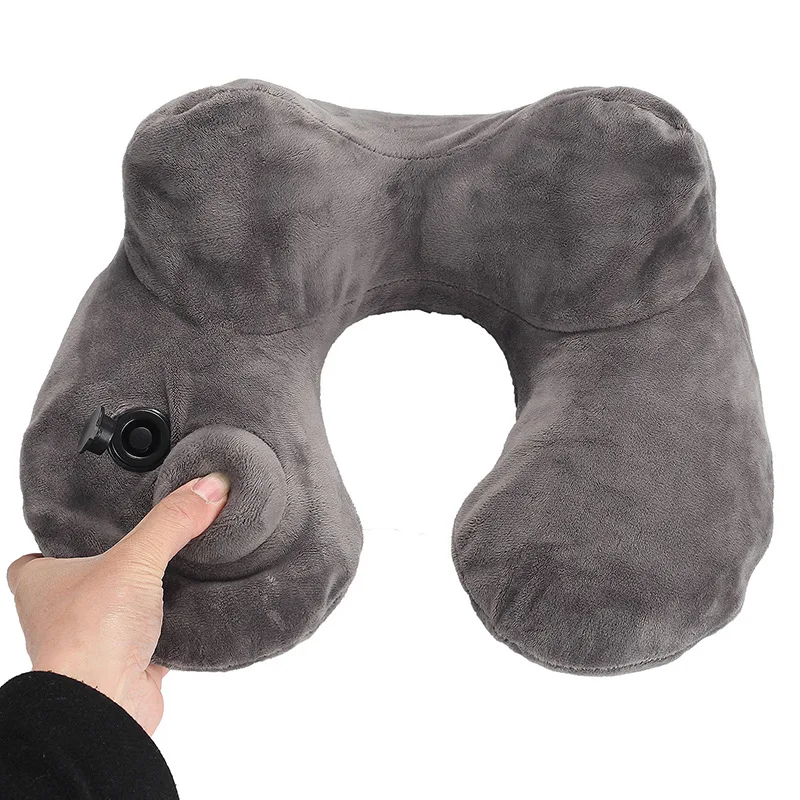 

New Automatic Inflatable U Shape Pillows Neck Pillow Sleep Textiles Comfortable Form Cushion Journey From Aircraft Travel Pillow