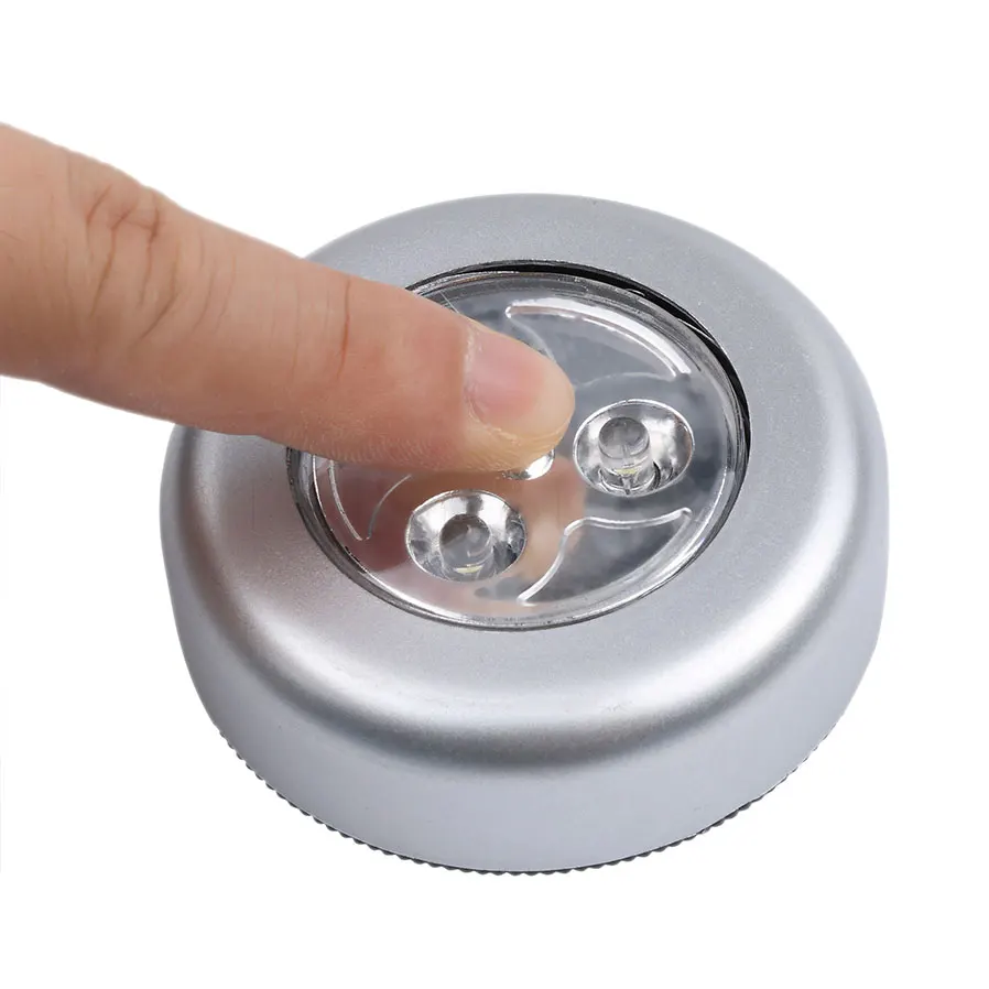 

Night Lamp Light Touch Light Blub Wireless Bright Mini 3 LED Wall Light Kitchen Cabinet Closet Lighting Sticker Tap Touch Lamp