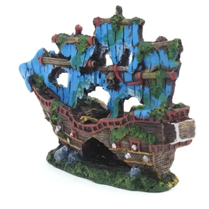 

Aquarium accessories goldfish tank landscaping tree simulation water grass rockery boat aquarium decoration L0530