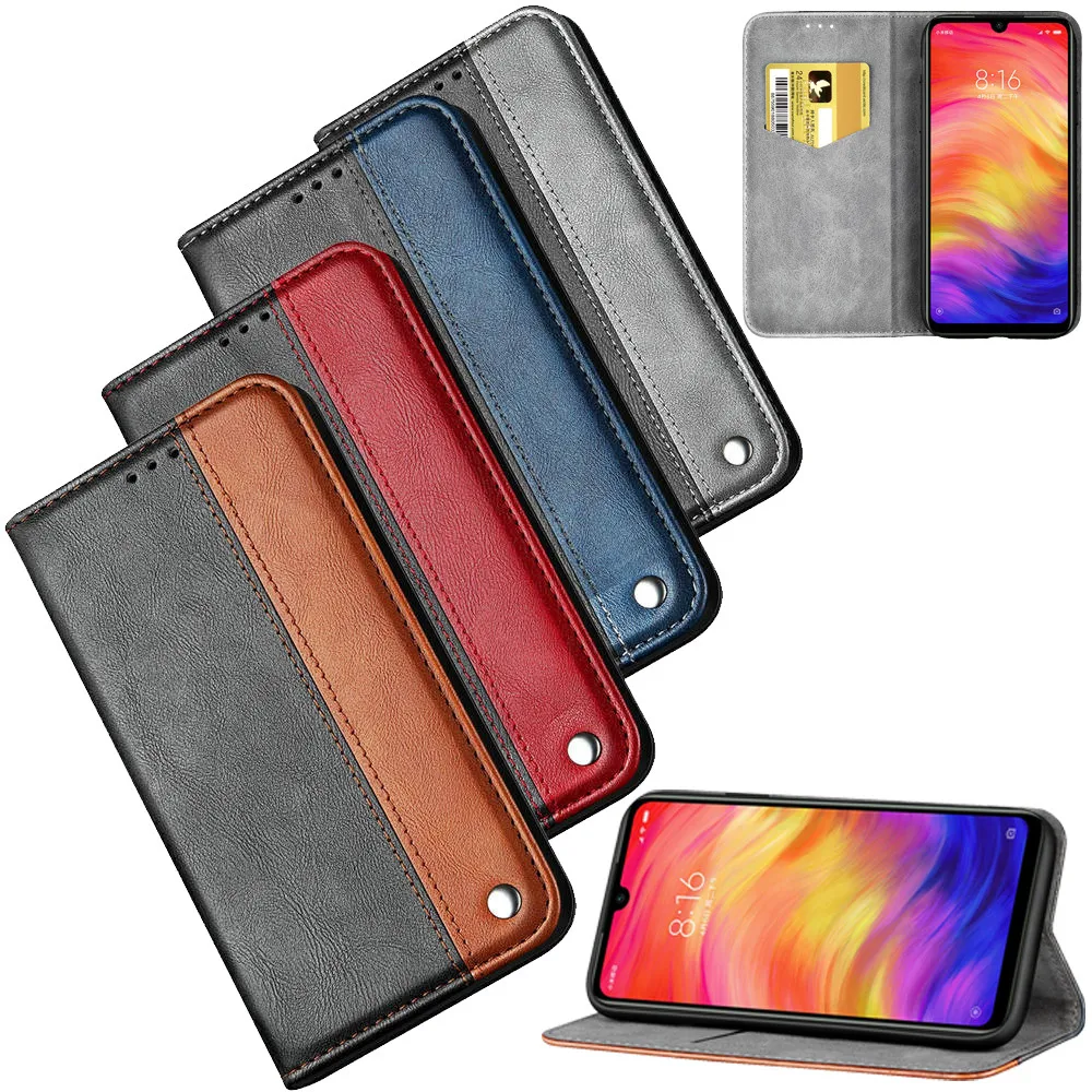 

redmi note 7s case Luxury Stand Wallet Flip PU Leather Case For Xiaomi Redmi Note 7 Pro Slim Card Holder Phone Bag Cover capa