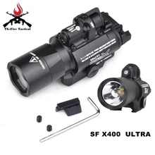 Элемент страйкбол Surefir X400 ультра красный лазерный фонарик 20 мм Пикатинни Вивер рейка крепление 450 люмен X400U тактический фонарь для ружья