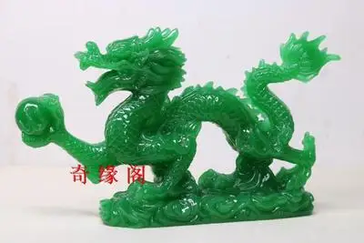 

zodiac Dragon God golden dragon Jade green ornament Golden Town House Getting resin crafts sculpture decoration statues Home