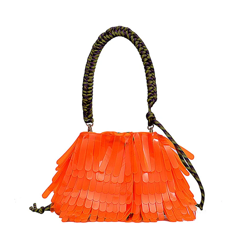 Летняя Пляжная прозрачная сумка на шнурке, женская модная брендовая дизайнерская сумка с кисточкой