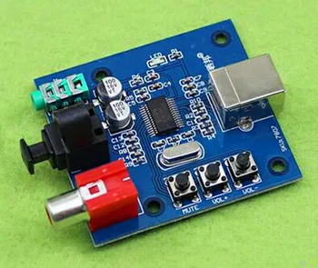 

Free Shipping!!! PCM2704USB Sound Card DAC Decoder USB Input Coaxial Fiber HIFI Sound Card Decoder