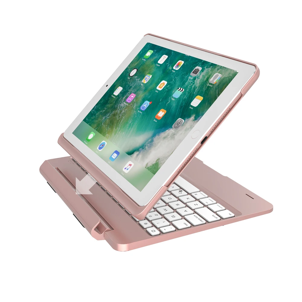 Для iPad 9 7 2017 2018 5th 6th Gen/Air 2/Pro цветов подсветка Беспроводная Bluetooth клавиатура