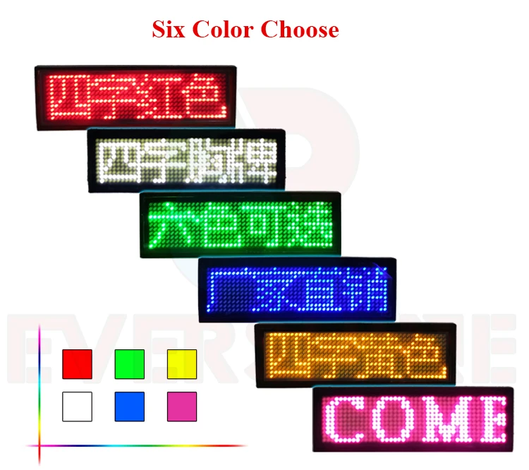 

HD-NT48 LED badge Scrolling advertising LED name sign, Indoor Red LED display panel, Red, yellow, blue, green, white(Optional)