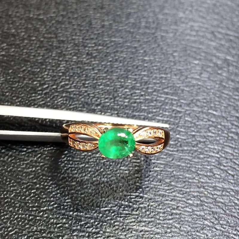

Rushed Anillos Qi Xuan_Fashion Jewelry_Colombia Green Stone Fashion Rings_Rose Gold Color Woman Rings_Factory Directly Sales