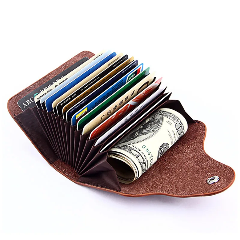 

Fashion Genuine Leather Card Holder Women Men Cowhide Rfid Wallet For Credit Card Business Card Holders Organizer Bag Purse