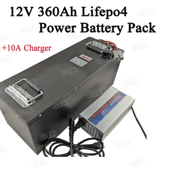 

12V 360Ah LiFePO4 battery pack customization 48V 60V for inverter Emergency solar energy storage UPS backup power+10A Charger