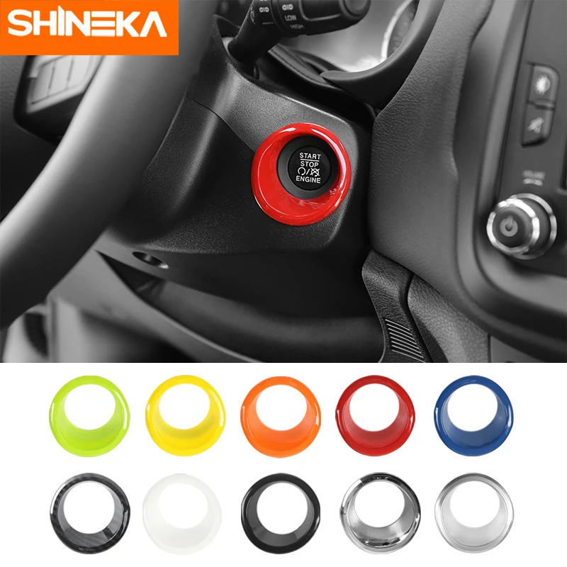 

SHINEKA Interior Mouldings Engine Start Stop Push Button Ring for Jeep Renegade Switch Cover Frame for Jeep Renegade 2016-2019
