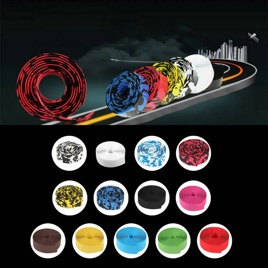 1 Pair Colorful Cycling Handle Belt Bike Bicycle Cork Handlebar Tape Wrap Soft Foam Road | Спорт и развлечения
