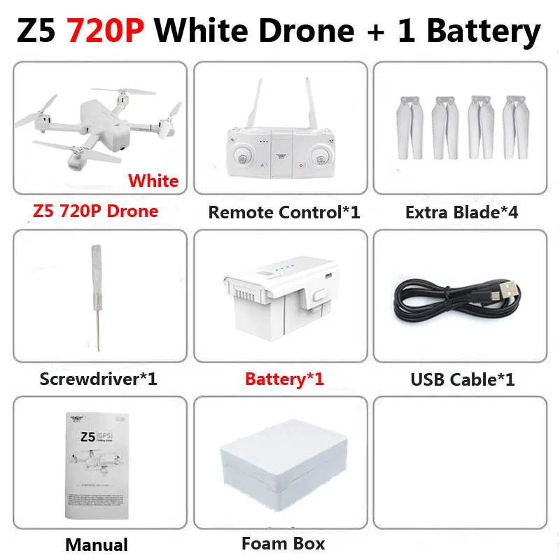 SJRC Z5 Профессиональный складной Дрон с камерой 1080 P HD gps 5G Wifi FPV оптический поток Радиоуправляемый квадрокоптер Вертолет игрушки SG106 E58 - Цвет: White 720P 1B Foam