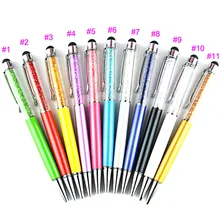 200 шт 2 в 1 металлический кристалл Алмазный экран емкостный сенсорный Стилус для универсальная емкостная Подставка для планшета