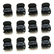 12 шт. Новые популярные высококачественные модные женские черные пластиковые мини шпильки для волос 6 когтей зажим для волос черные инструменты для укладки