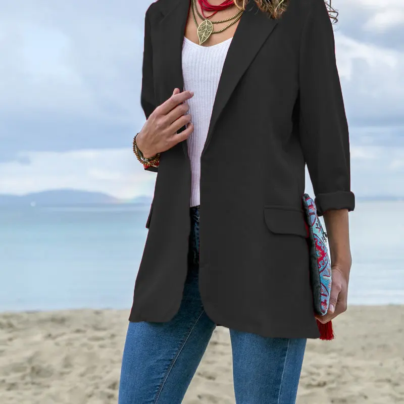 High quality blazer women's outerwear solid color long-sleeved fashion wild small suit