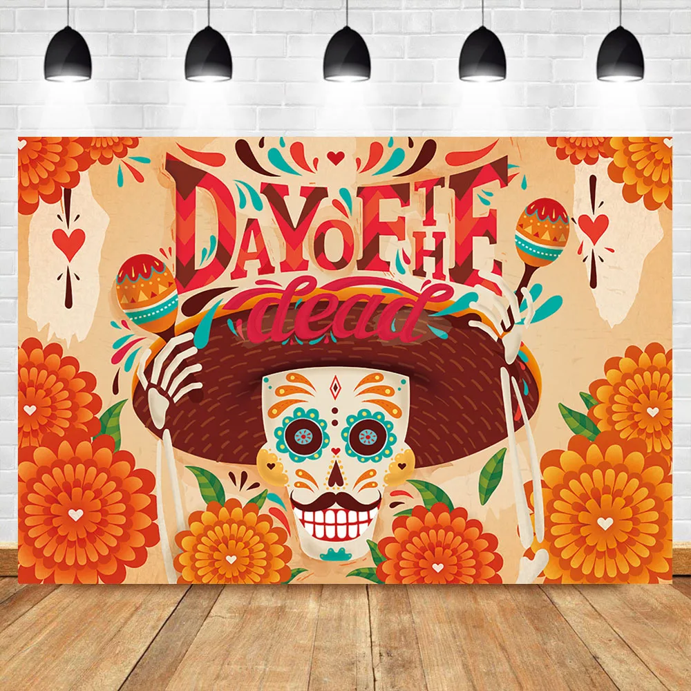 

NeoBack Day of The Dead Photography Backdrops Mexico's Skull Skeleton Event Banner Backgrund Photography Studio Shoots