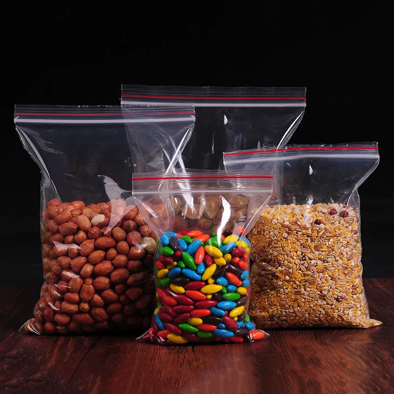

100pcs Transparent Sealed Bag 0.12mm Ziplock Zip Zipped Lock Reclosable Plastic Thickness Hot Sale