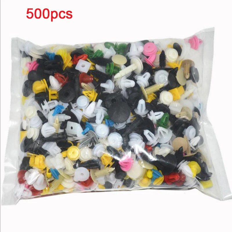 Tanie 500 sztuk uniwersalny mieszane samochodowe klipy mocujące zaciski mocujące zderzaki samochodu ustalający samochodów zapięcia nity na panel drzwi błotnik liniowy dla wszystkich samochodów