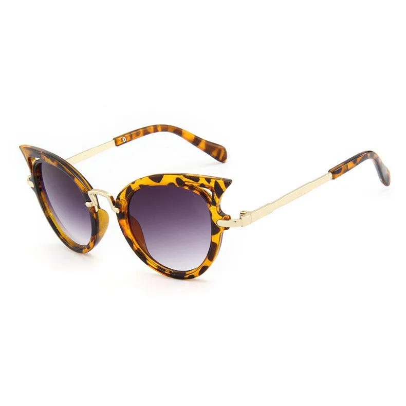 Imwete детские солнцезащитные очки для девочек, брендовые дизайнерские солнцезащитные очки «кошачий глаз» для мальчиков, UV400, линзы, солнцезащитные очки, милые кошачьи глаза, оправа для детей - Цвет линз: Leopard