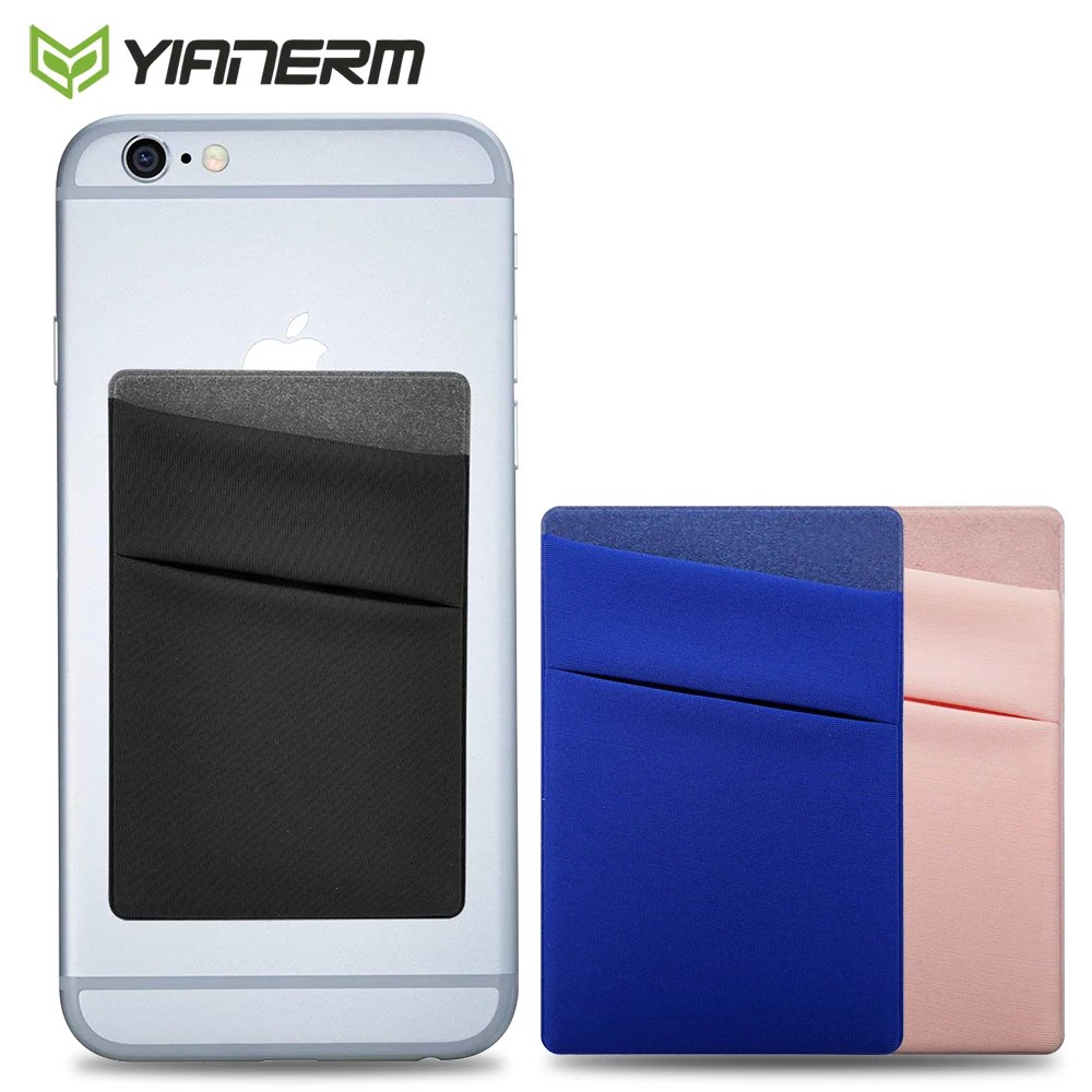 

Yianerm Phone Case Back Card Pocket Accessory Dual Layer Elastic Lycra Phone Back 3M Wallet Sticker For iPhone,Samsung,Xiaomi