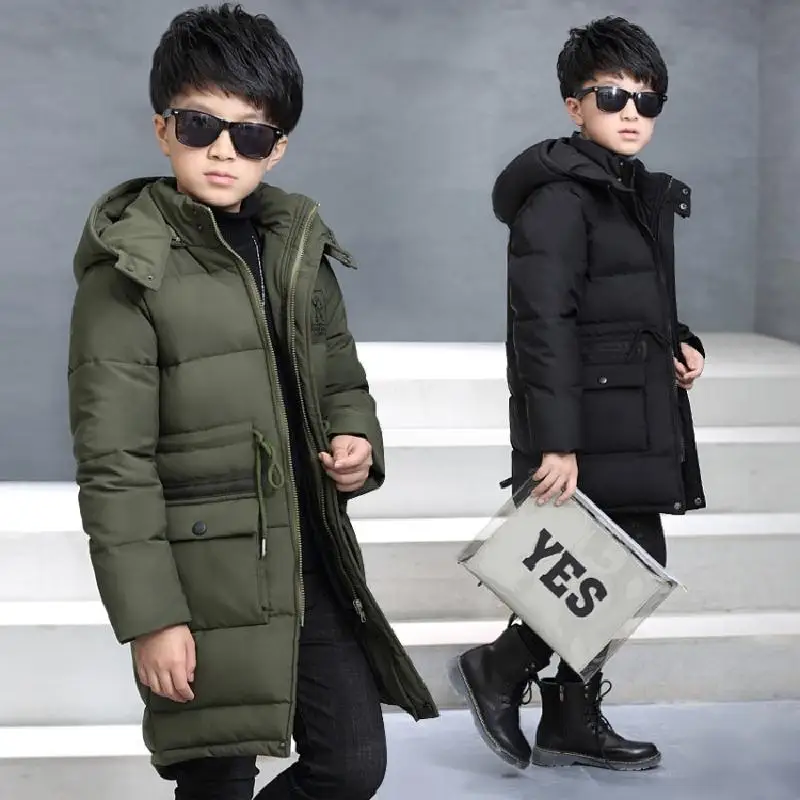 

2020 Cold Winter Children Thickening Warm Down Jackets Boys Long Hooded Coats Boys Fashion Kurtka Zimowa Ropa Baby Boys Clothes