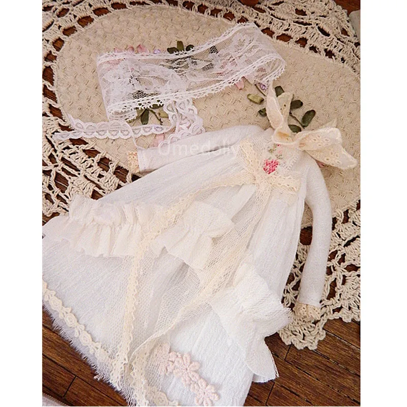 1 шт. Mori style белое длинное кружевное платье одежда для Blyth, Licca, Azone Одежда для куклы