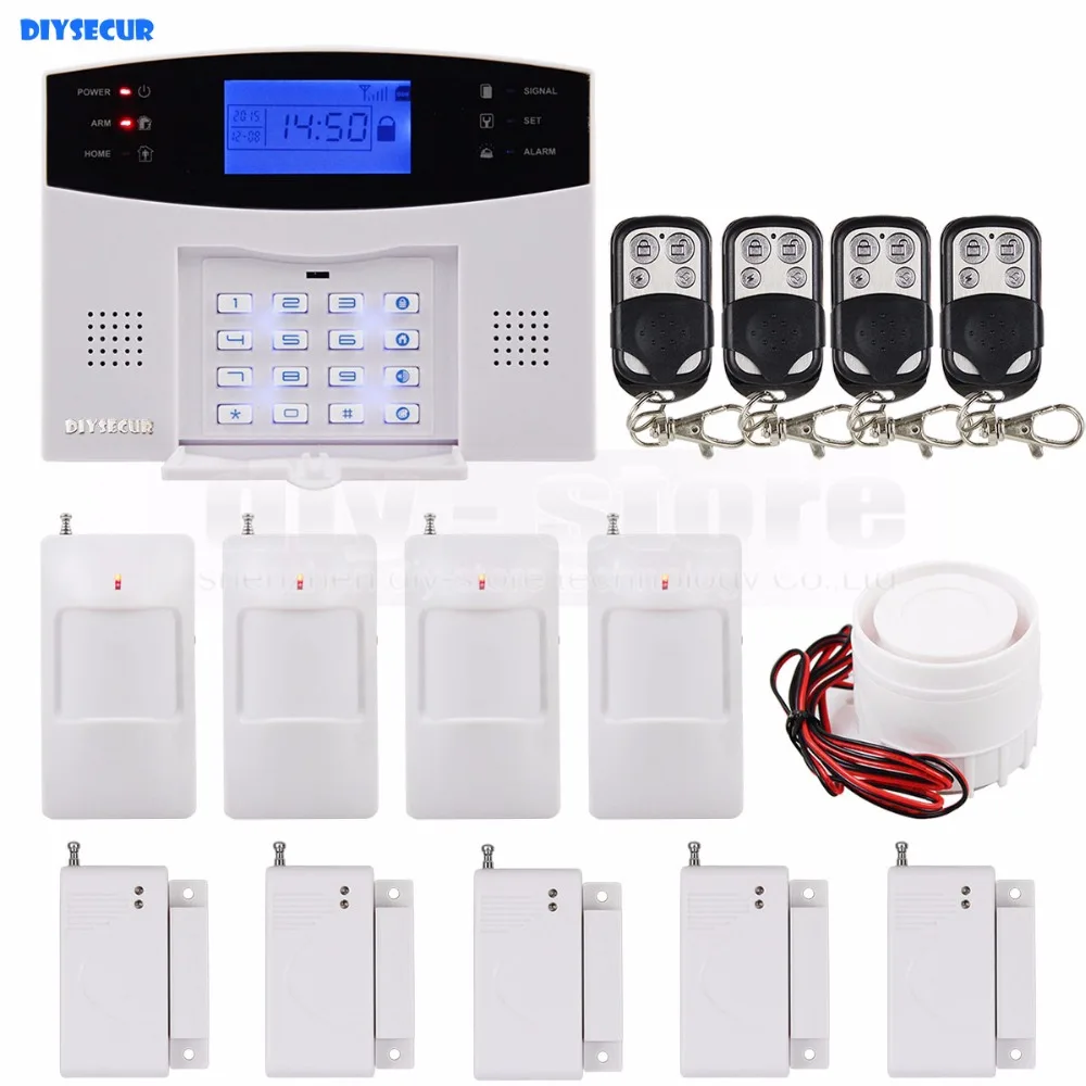 DIYSECUR Wireless Gsm Sms Sim Alarm System 900/1800/1900Mhz Timely Control Arm/disarm