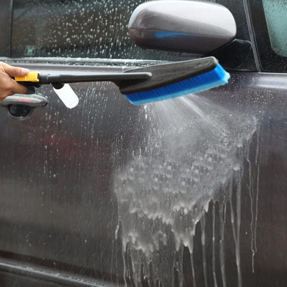 Efficient Blue Car Wash Brush Auto Exterior Retractable Long Handle