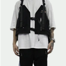 Модные хип-хоп жилеты без рукавов мужские карго жилет с карманами военная куртка новая уличная тактическая жилетка толстовки