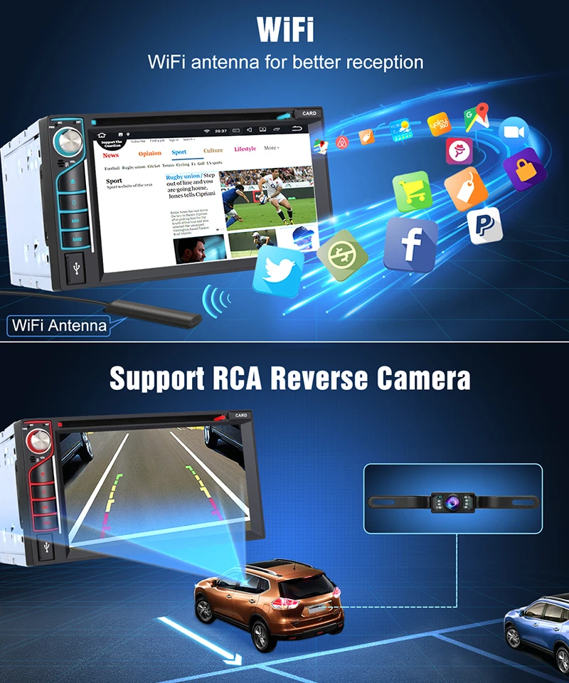 Pumpkin2 Din6.2 ''Android 8 0 универсальный автомобильный DVD плеер Qcta core GPS навигация 4G + 32G