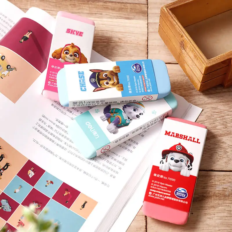 

1 Pc Paw Patrol Cartoon Eraser Super Big PVC Pencil Eraser For Kids Students 110x40mm 4 Colors School Supplies Deli 71090