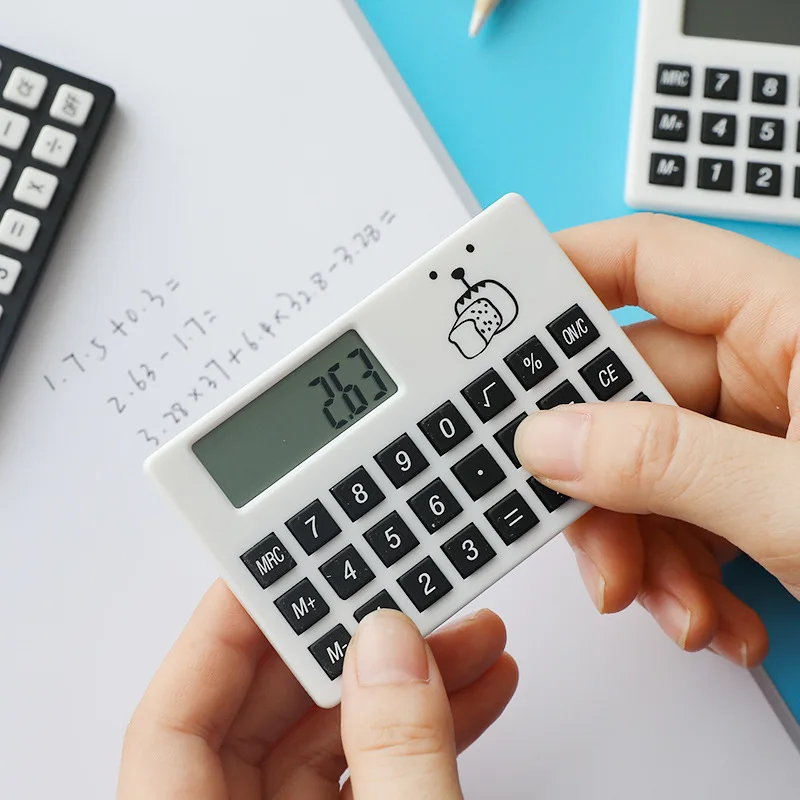 الكرتون الخبز و الدب البسيطة بطاقة حاسبة جيب Calculadora الاطفال الأطفال Staionery حاسبة انخفاض الشحن