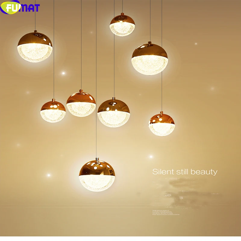 

FUMAT Post-modern Crystal Glode Bar Chandelier North European Brief Led Rose Gold Chandelier Dining Room Bedroom Bedside Lamp