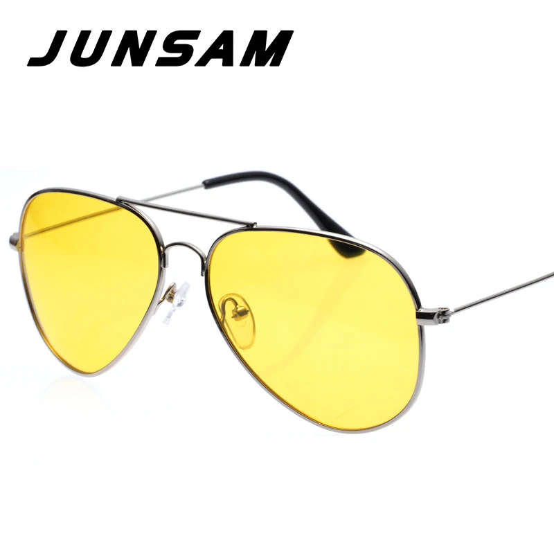 JUNSAM Sport Vintage Men Driving Polarized Sunglasses Yellow font b Night b font font b Vision