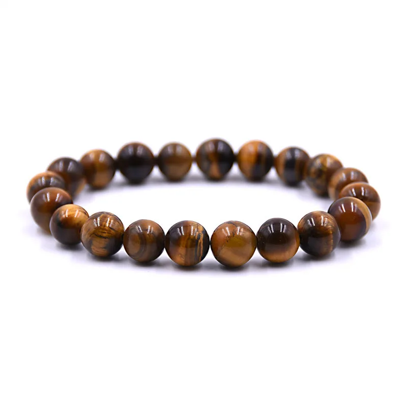 

Hot Sell Fashion Jewelry 10MM Natural White Stone Lava Stone Howlite Tiger Eye Red Stone Beads Charm Bracelets