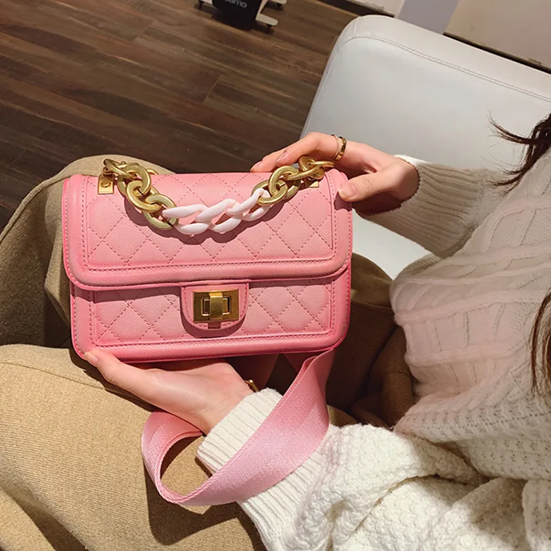 

Gradient Color Rhombic Chain Bag Female 2019 New Single Shoulder Diagonal Small Bag Channels Bag Sac A Main