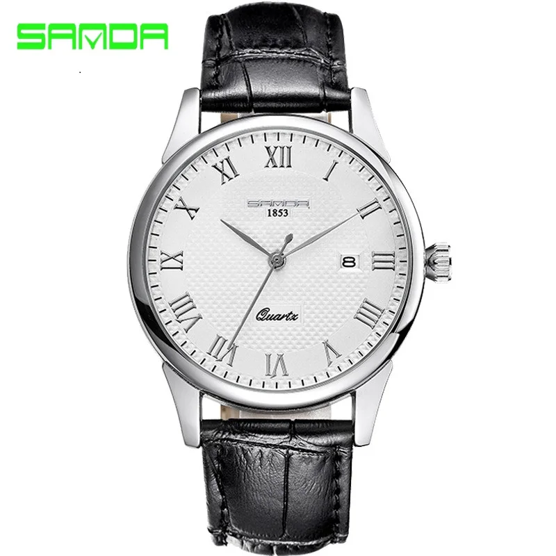 

SANDA Luxury Fashion Quartz Watch Men's Watch Waterproof Man Watches Brand Luxury Relojes Hombre Leather Relogios masculinos