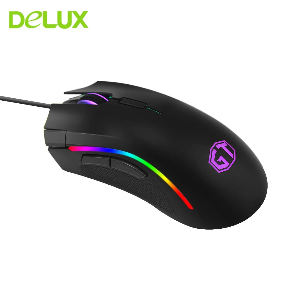 Delux M625 Wired Optical Gaming Mouse 12000DPI Ergonomic 7 Buttons RGB Backlight USB Wired Mice For LOL DOTA Game Player Laptop цена Delux M625 Wired Optical Gaming Mouse 12000DPI Ergonomic 7 Buttons RGB Backlight USB Wired Mice For LOL DOTA Game Player Laptop цены онлайн
